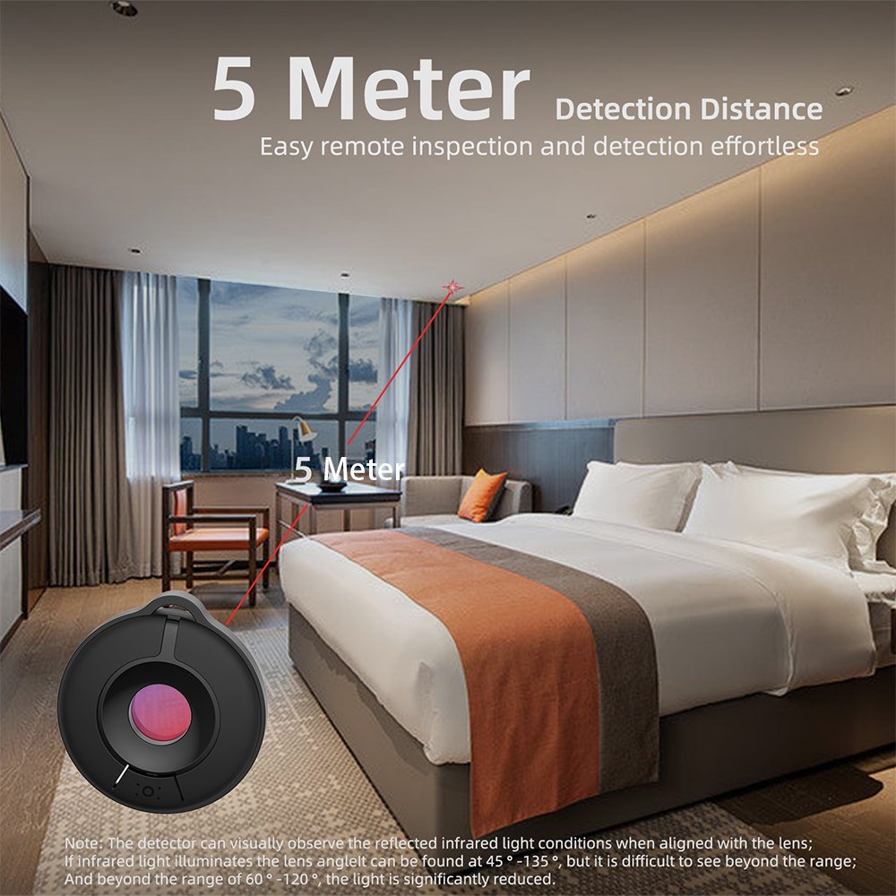 Black camera detector, hotel infrared scanning detector anti theft and anti peeping intelligent detection Portable black