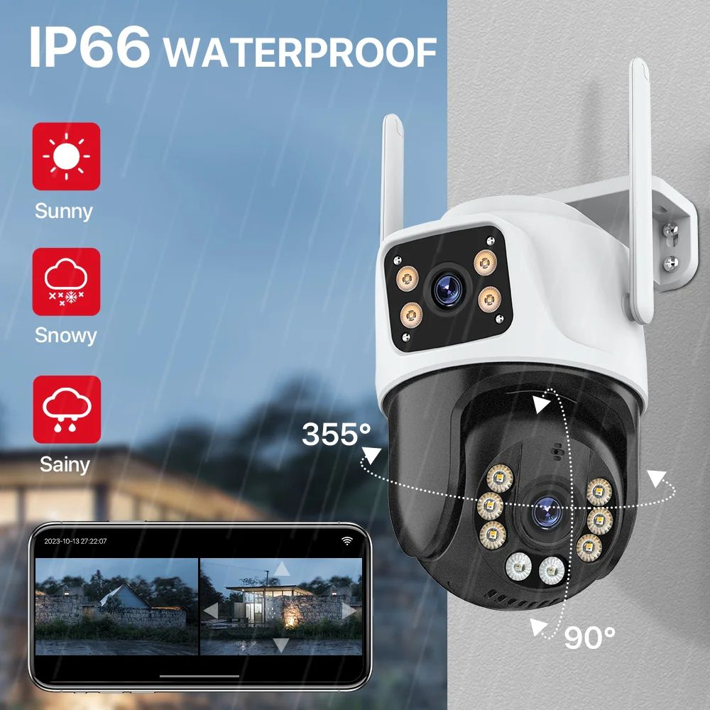 ICsee 6mp Surveillance System Ip Camera Kit Cctv Outdoor Security 3pm Wifi ptz Camera Kit Recordable Wireless System Nvr Kits