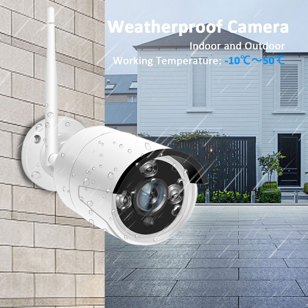 3MP CCTV Camera Wireless Security Surveillance Waterproof Outdoor 4 Channel NVR System Camera Wifi Kit 4CH