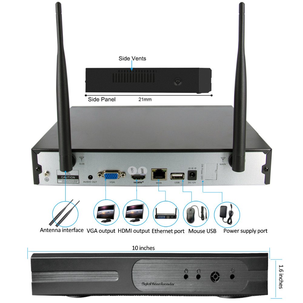 3MP CCTV Camera Wireless Security Surveillance Waterproof Outdoor 4 Channel NVR System Camera Wifi Kit 4CH