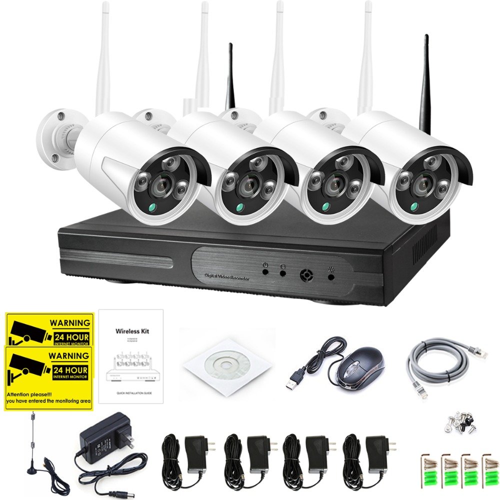 3MP CCTV Camera Wireless Security Surveillance Waterproof Outdoor 4 Channel NVR System Camera Wifi Kit 4CH
