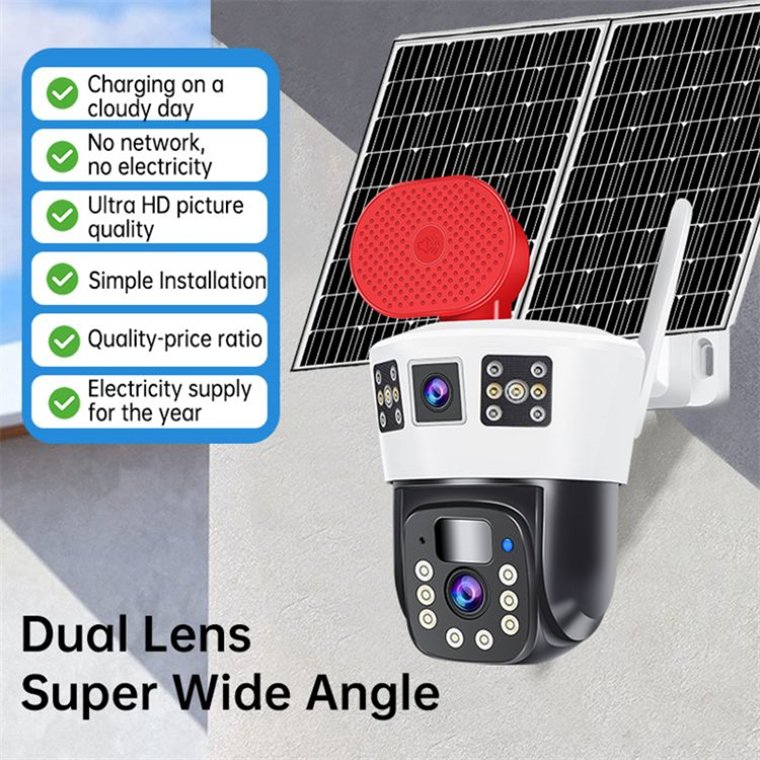 Rscamtom 4K Solar Security Camera System for Border Patrol Outdoor Motion Alarm System for Emergency Response