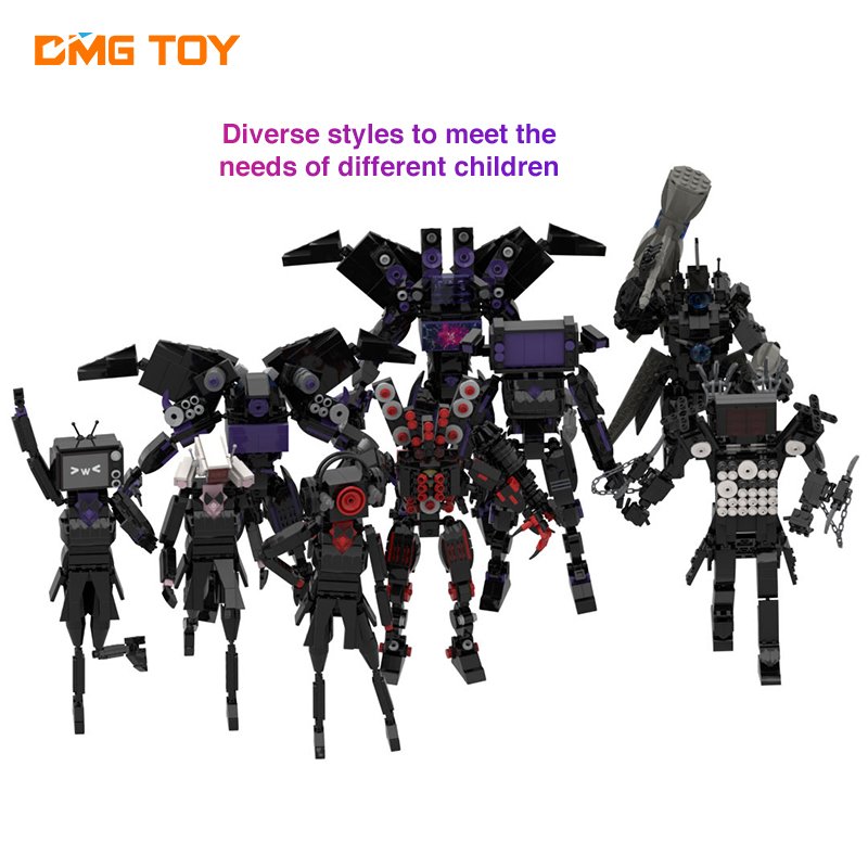 Building Block Sets Model Toilet People Battle Sisters TV People Female Stereo Man Machine Assembled Toy Blocks