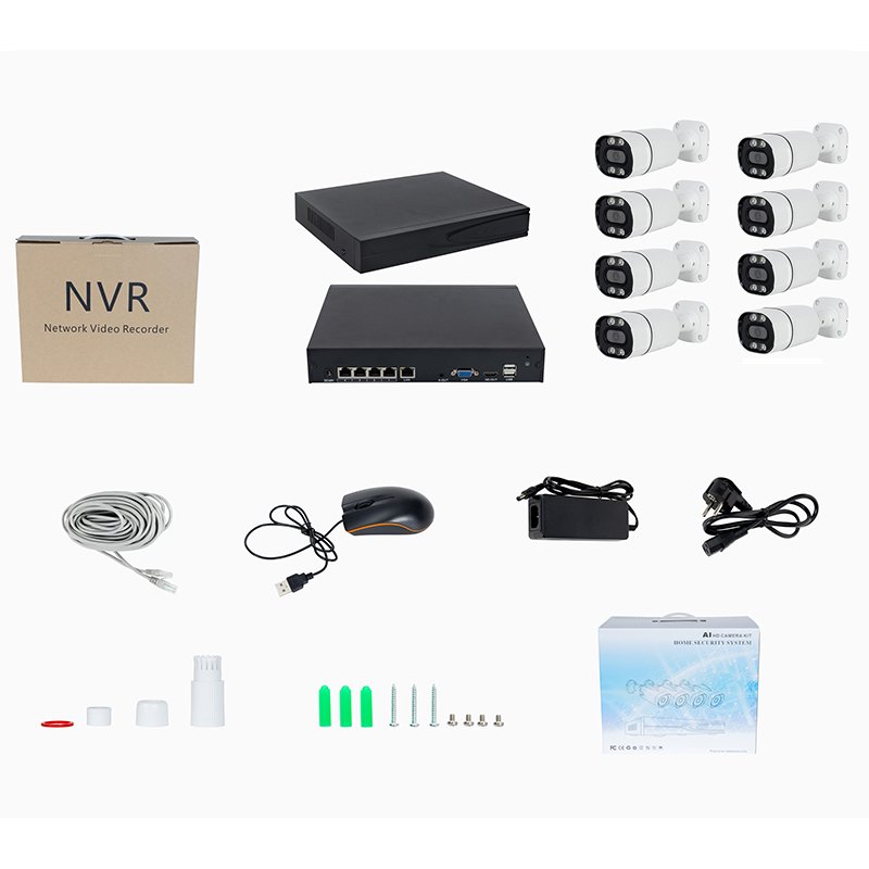 4K 8channel 8mp Security Camera System Outdoor Home Poe Nvr Kit Cctv Ip Cameras Surveillance Security Camera System