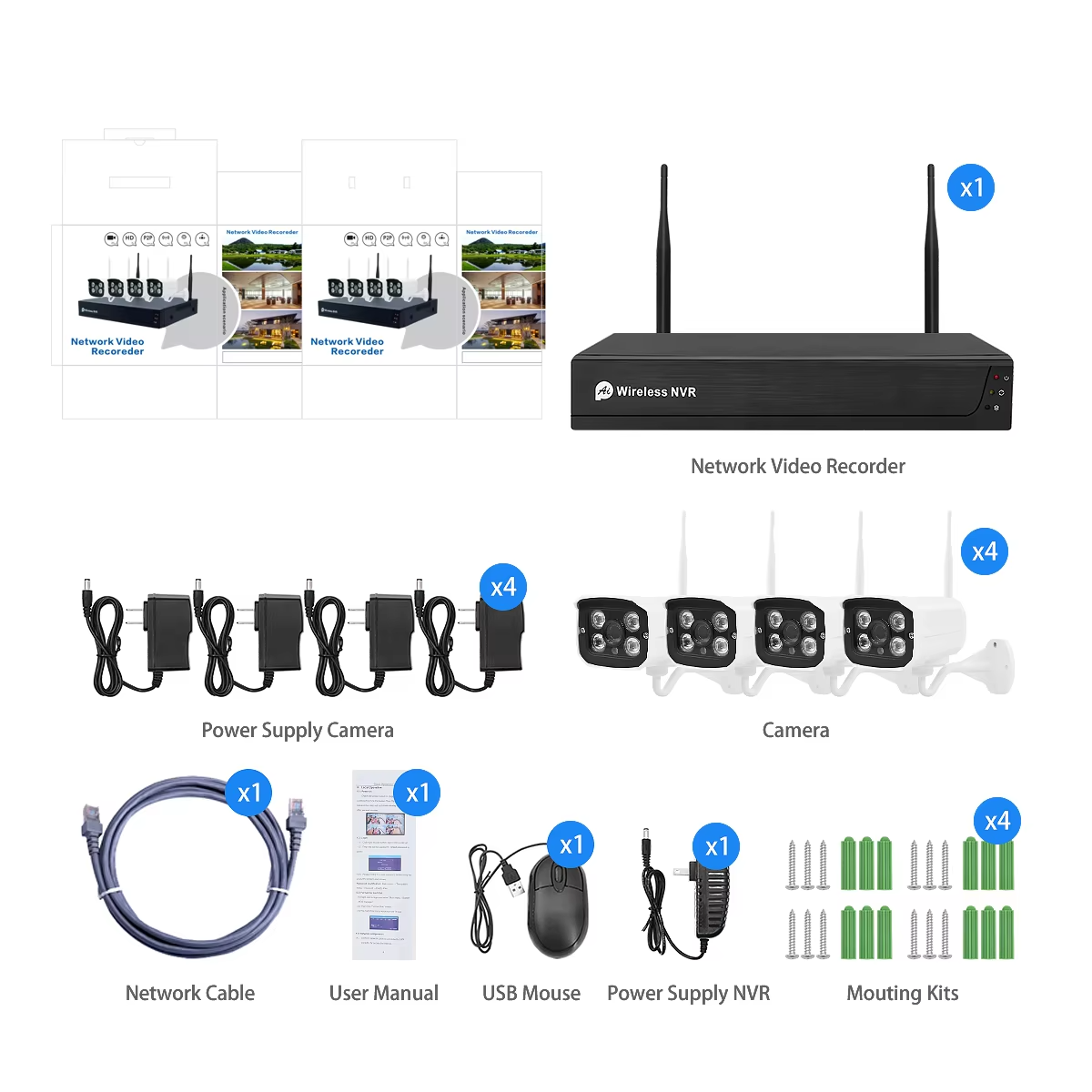 SWGJ 4ch 8ch 5MP poe nvr dvr kit ip security camera set night vision video the best cctv camera system