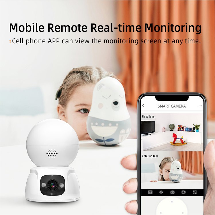 Best price for Smart home dual lens 4MP Wireless Wifi camera de surveillance wifi V380 pro house camera security