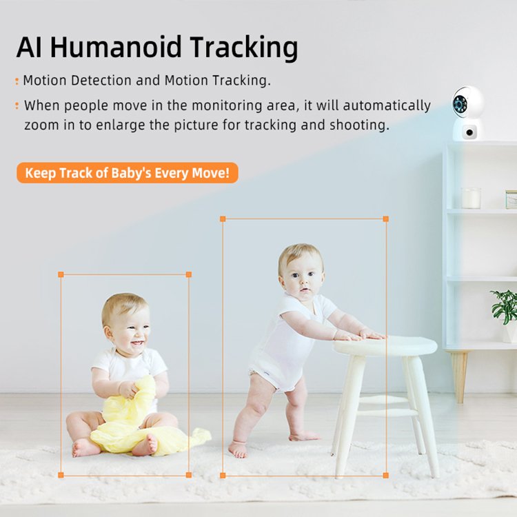 Tuya/Eseecloud/V380 Dual Lens baby cctv surveillance wifi security camera two-way audio ptz rotation indoor outdoor use camera