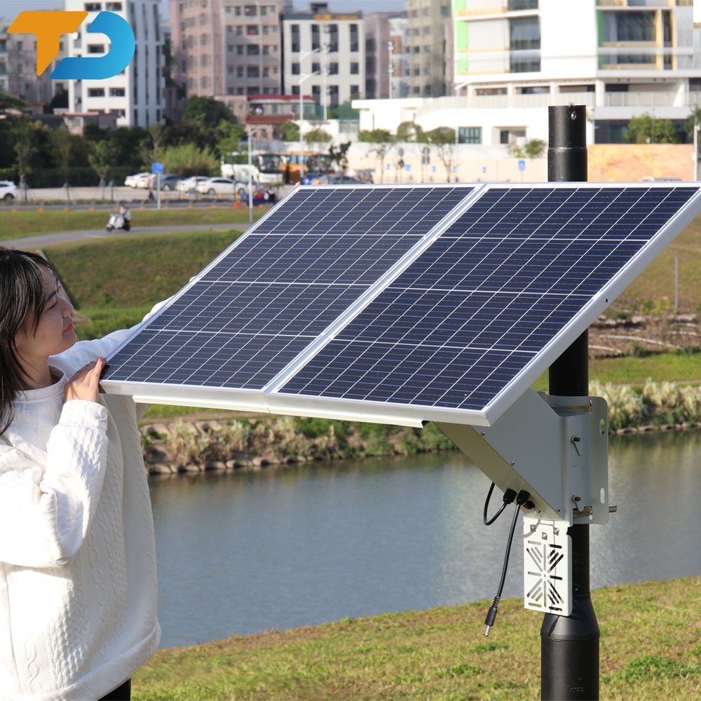 Tecdeft Factory 120W18V solar panel 30Ah 12.8V battery Solar Power Energy System Solar Energy System Powered for CCTV Camera