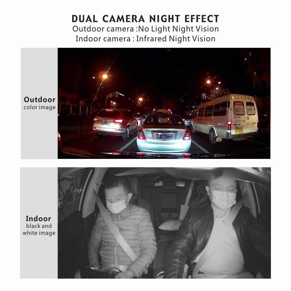 Wide Angle 1080p Dual Cctv Car Reversing Dual Lens Dash Camera Front/back View Dashboard Dual Camera for Taxi
