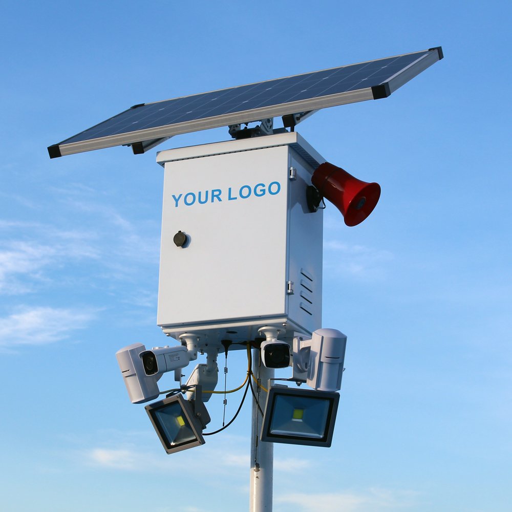GOING tech solar battery powered 3X ip camera system sim card with 2X motion detector Led flood light 4g solar security camera