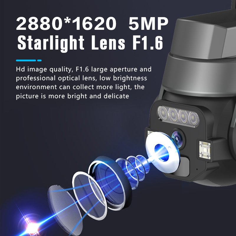 Full Color Night Vision Outdoor AI humanation Detection wireless surveillance network single lens dome camera waterproof