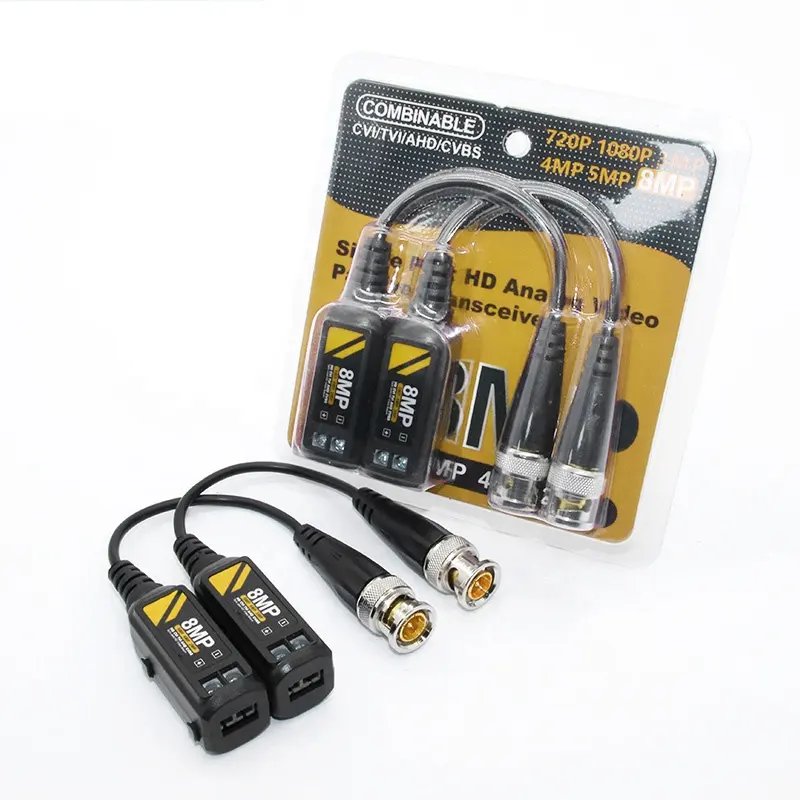 CCTV Security system AHD/CVI/TVI/CVBS 8MP Video Balun Transmit 400m BNC and RJ45 passive Balun