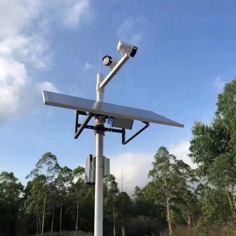 Outdoor security alarm system 200W solar powered surveillance camera tower built in Solar Kit With 120ah Lithium Battery