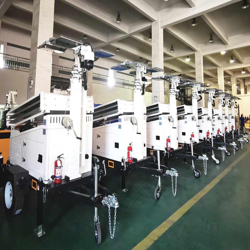 Factory OEM Customizing High Power Solar Panel Mobile Surveillance Trailer for Security Monitoring