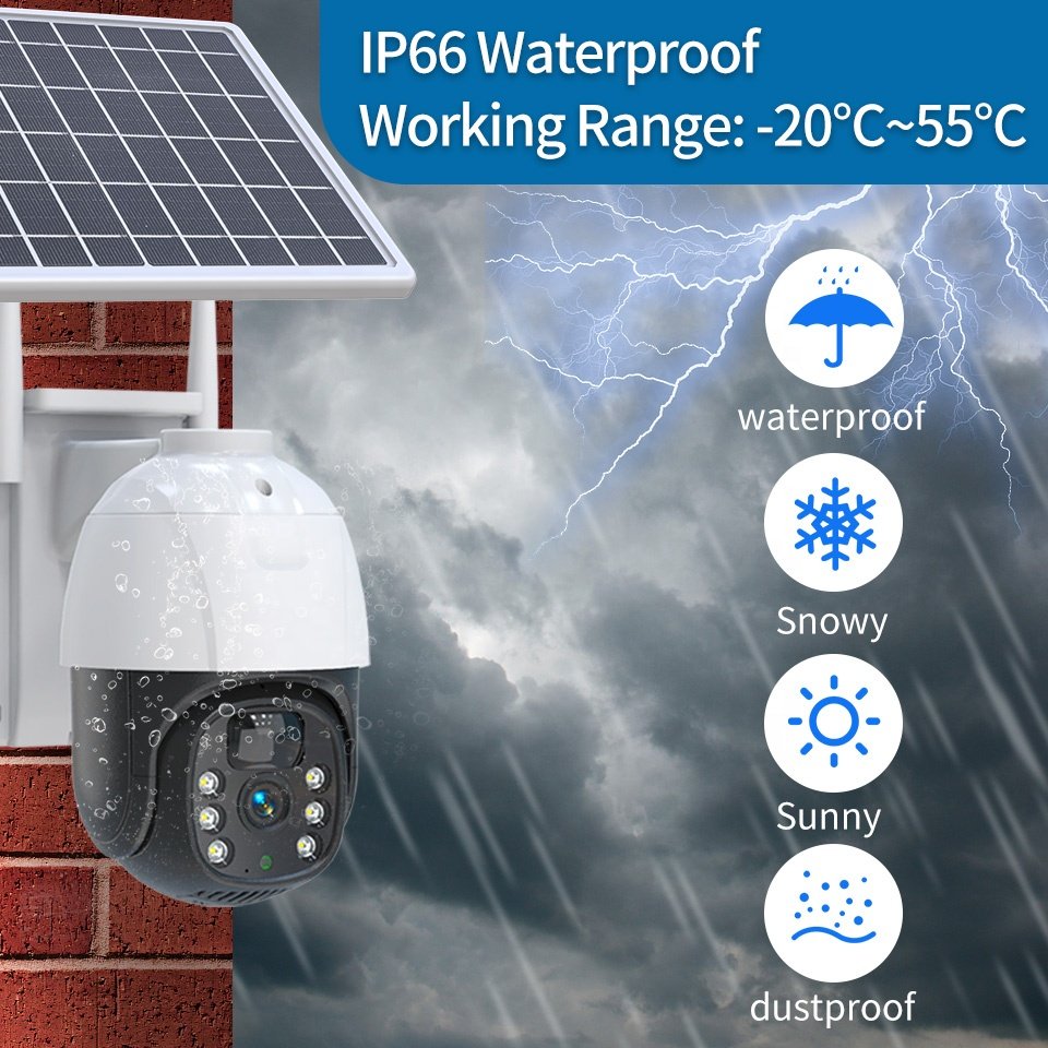 EseeCloud app 4MP Solar Panel Power IP Camera PIR WIFI 4G Security Camera Waterproof Outdoor GSM SIM Card Network Camera