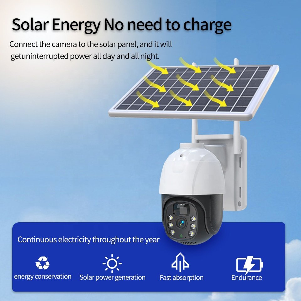EseeCloud app 4MP Solar Panel Power IP Camera PIR WIFI 4G Security Camera Waterproof Outdoor GSM SIM Card Network Camera