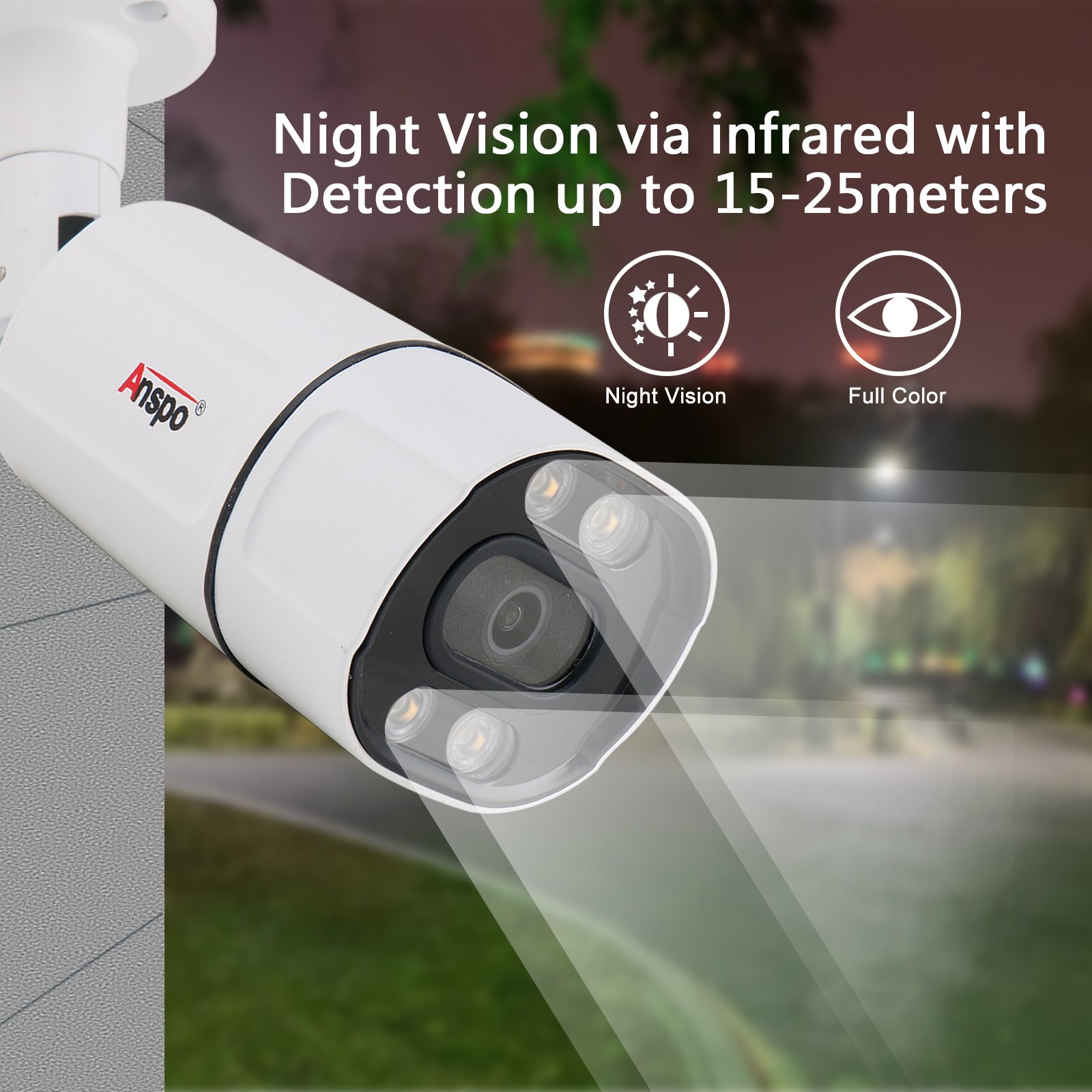 Anspo 8MP AHD Video Surveillance AHD Bullet camera Metal Waterproof CCTV DVR Camera Security System Full Color Night vision