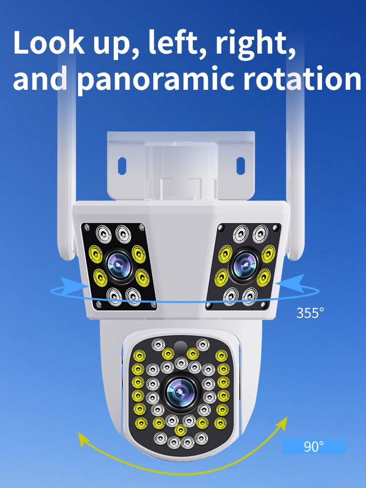 Wistino Ipc360 outdoor 6K three lens camera night vision full color alarm push small security camera