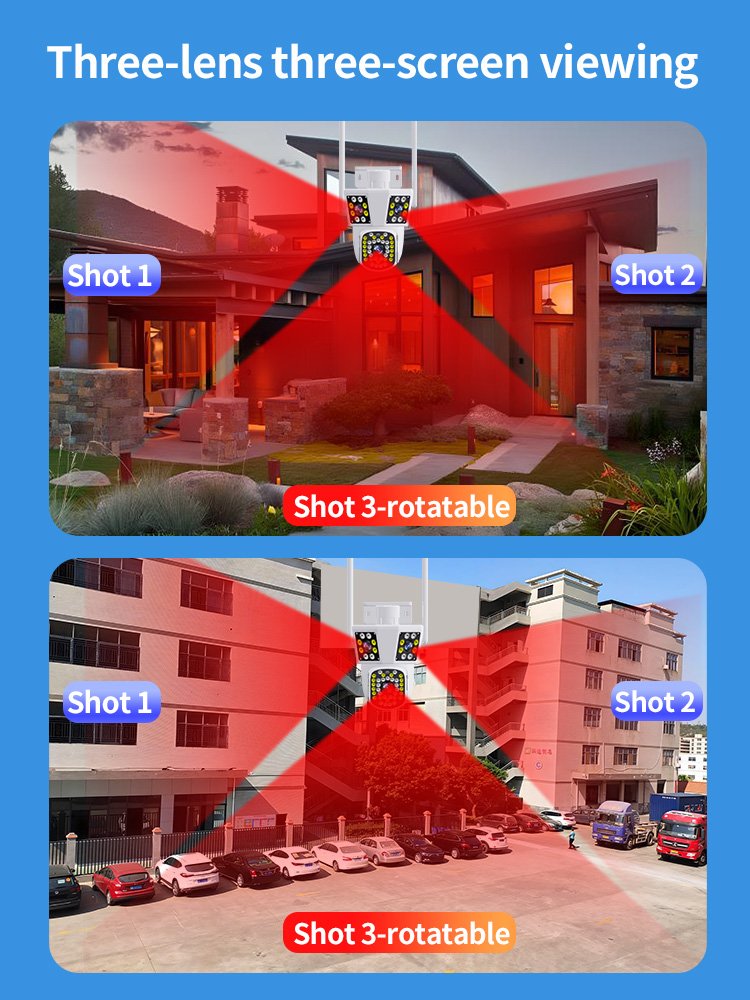 Wistino Ipc360 outdoor 6K three lens camera night vision full color alarm push small security camera