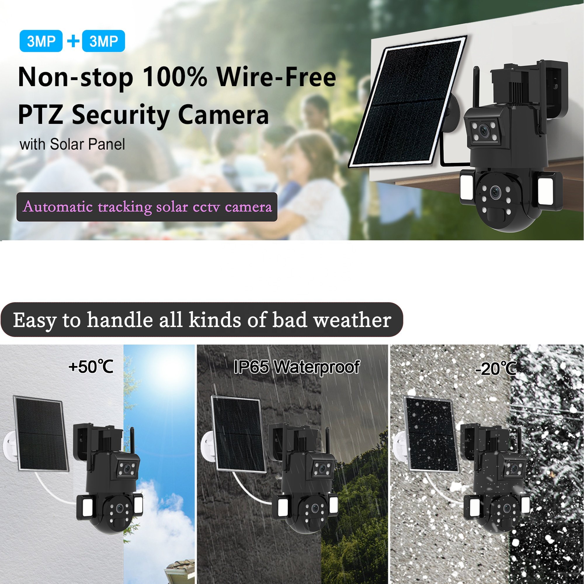 Outdoor 8mp 4g /Wifi Solar Camera Sim Card Dual Lens 10x Zoom Wireless 4k Solar Cctv Security Camera System