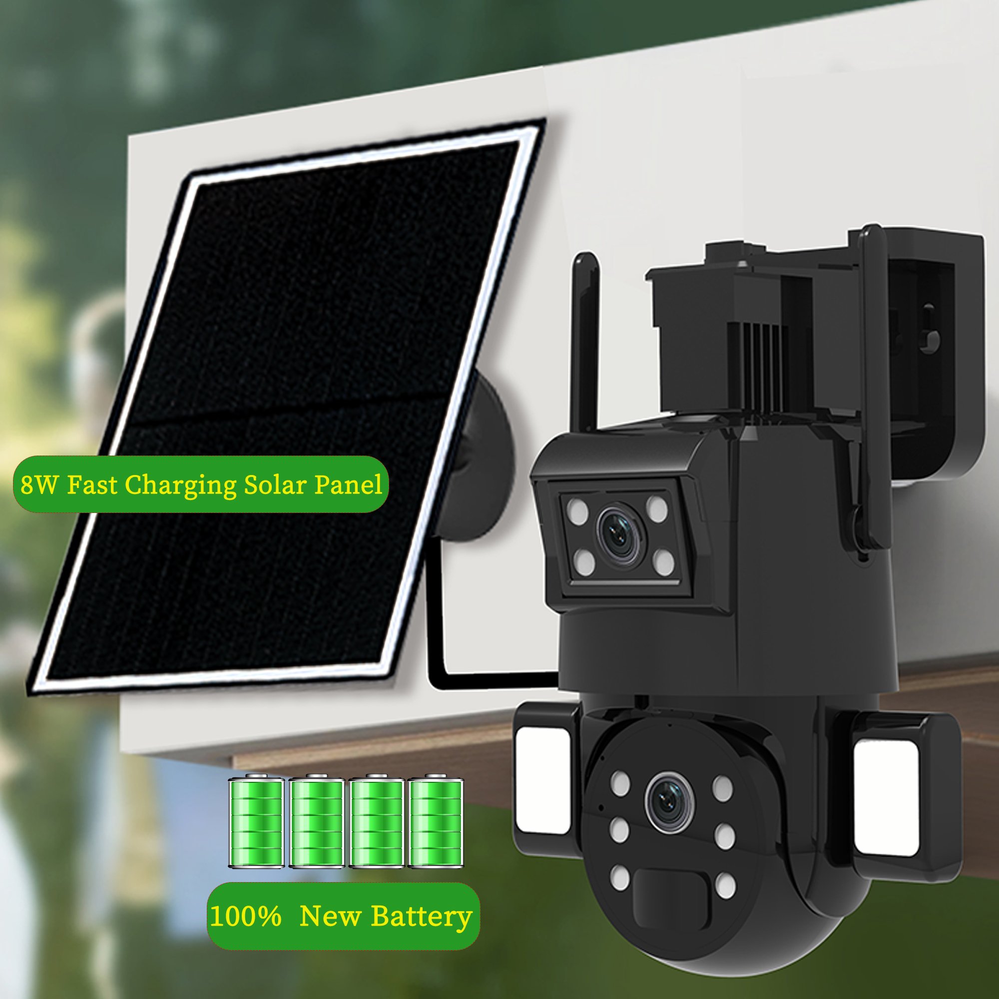 Outdoor 8mp 4g /Wifi Solar Camera Sim Card Dual Lens 10x Zoom Wireless 4k Solar Cctv Security Camera System