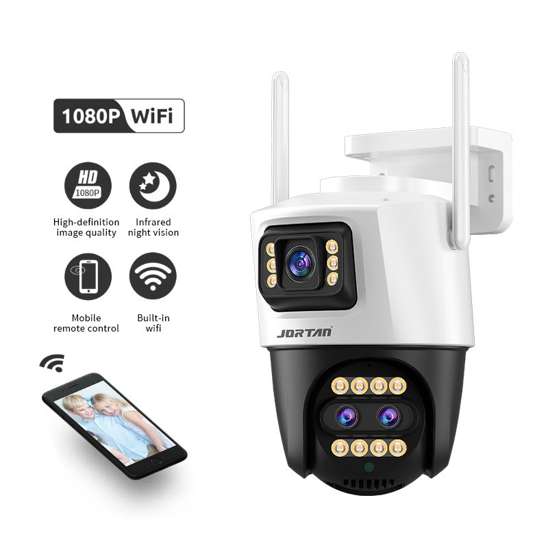 ICsee 4k Hot Sales Wifi Network Camera Wireless Dual Lens wireless 8x Optical Zoom Ptz security Linkage Dual Lens Camera