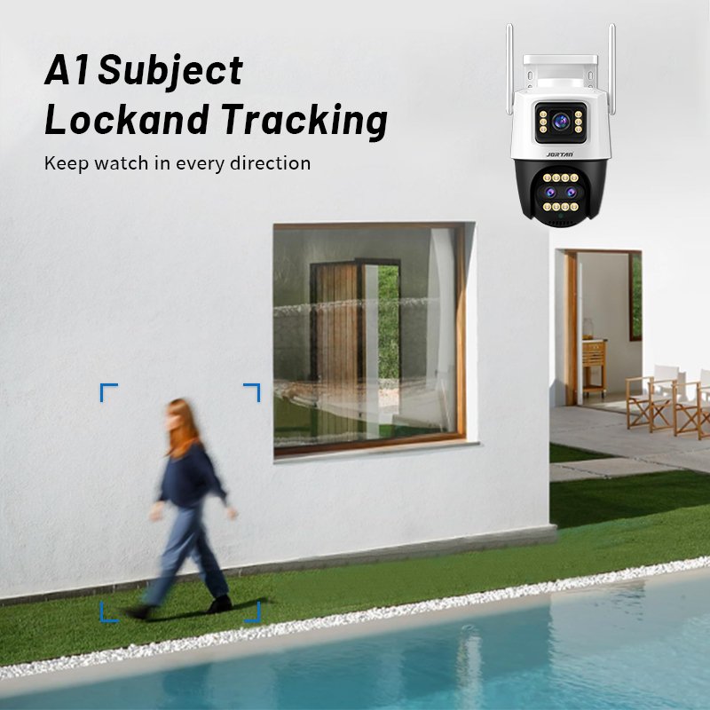 ICsee 4k Hot Sales Wifi Network Camera Wireless Dual Lens wireless 8x Optical Zoom Ptz security Linkage Dual Lens Camera