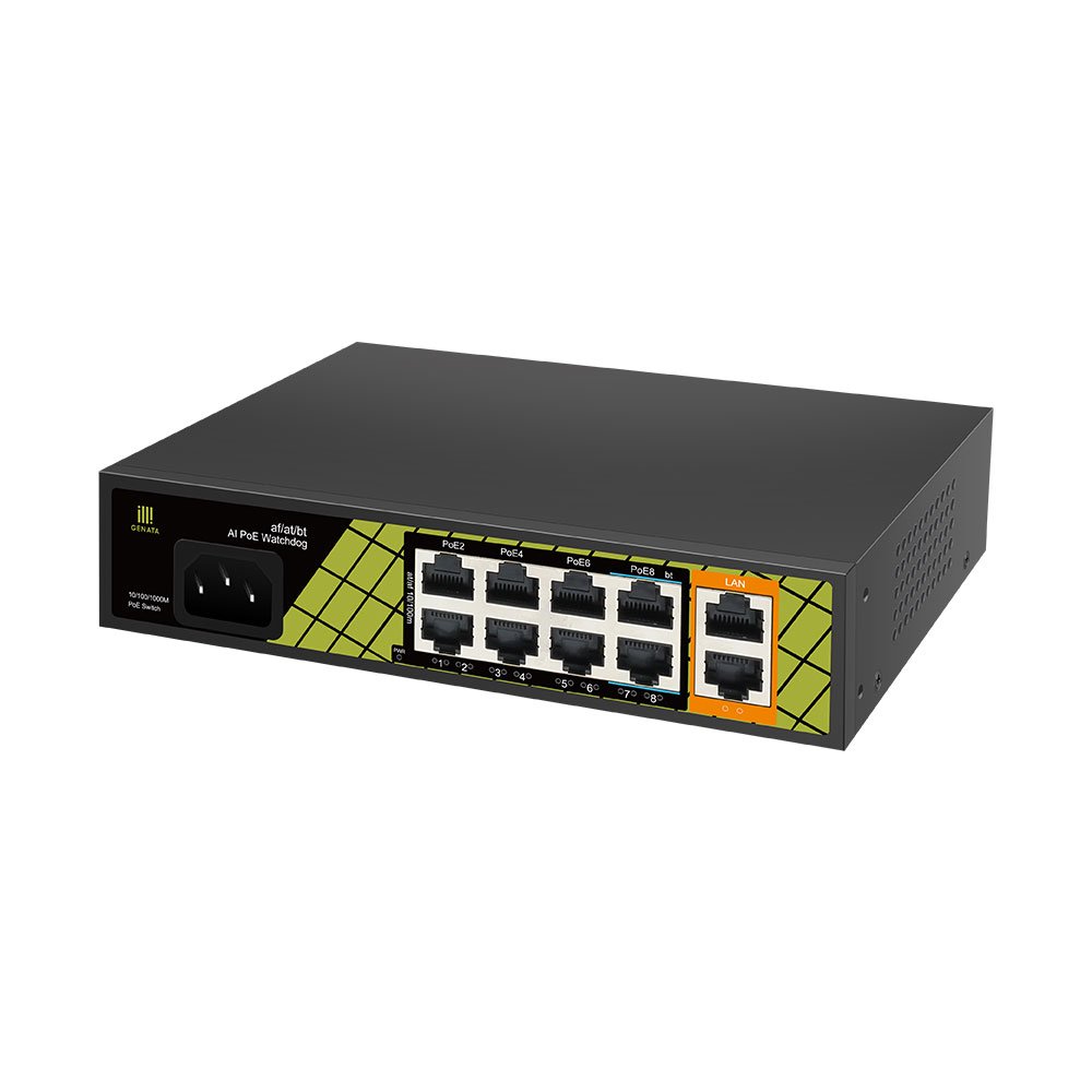 Custom OEM/ODM 8-Port Unmanaged PoE Switch for CCTV Security Camera System