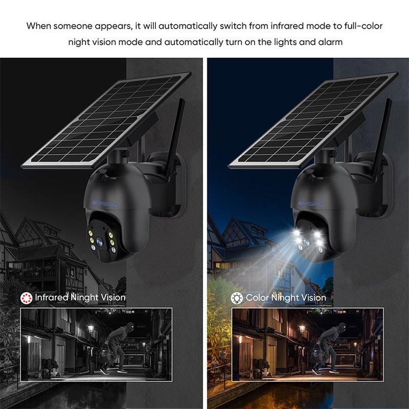 VESAFE 4mp 8mp 4k Full Color Outdoor Wireless Wifi Surveillances 4g Sim Card Solar Cctv Ip Camera Tuya Surveillance Camera