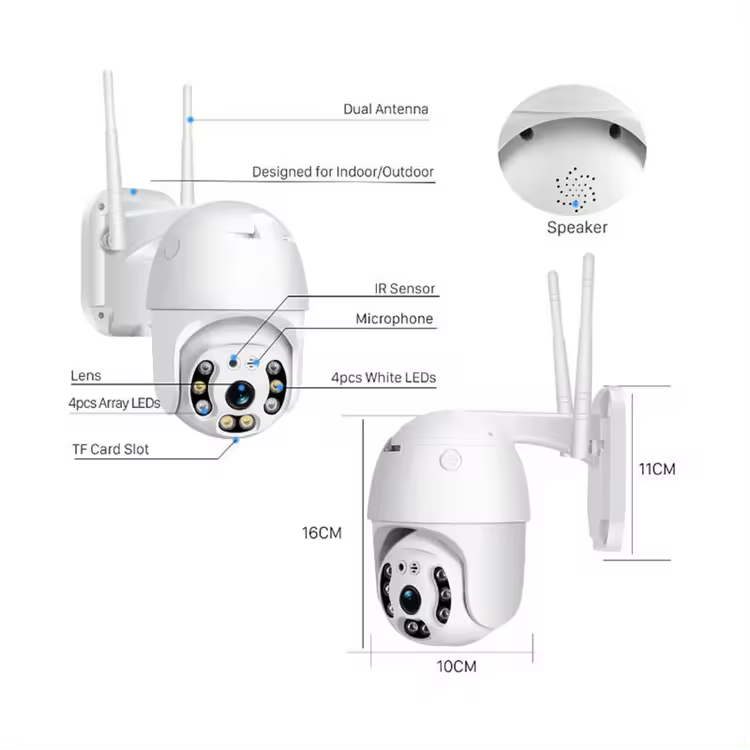 2MP Smart wifi cctv camera 3 megapixel PTZ IP camera icsee app computer software management Digital Human Detection Night Vision
