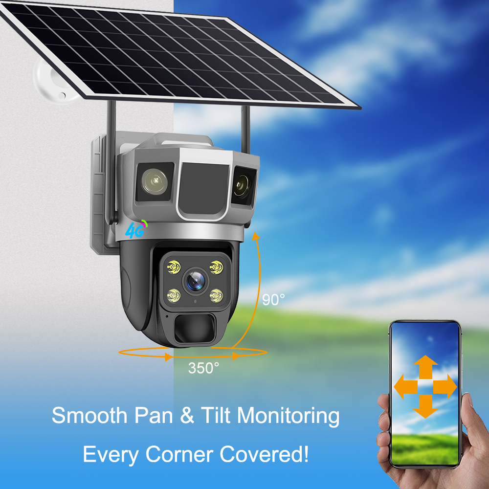 V380 Solar Waterproof 3.0MP 4G Outdoor Infrared CCTV Voice alarm Security AOV ALL TIME ON VIDEO Camera