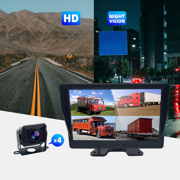 Wemaer Truck Smart Pedestrian Vehicle Detection BSD 4 Channel Camera Monitor System For Security And Surveillance