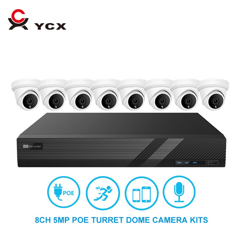 8CH 5MP POE Human detection cctv kits GuardViewer App 8 channels 5MP CCTV system