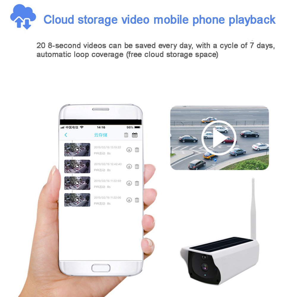 4g WiFi Wireless Intelligent PTZ Surveillance Camera Solar Outdoor / Integrated Solar Sensor Light Panels CCTV Network Camera
