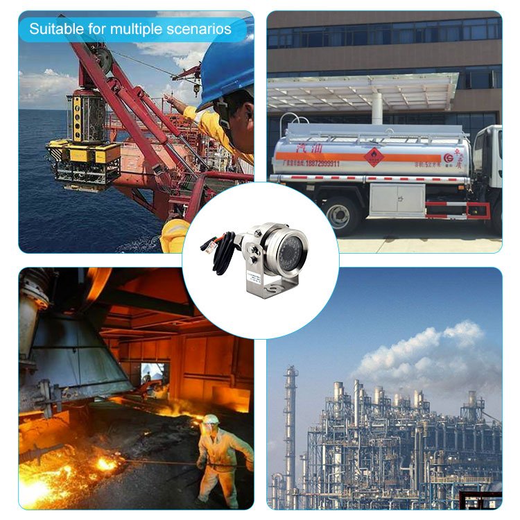 OEM oil tanker crane IP camera mini Ex Video Surveillance 304 Stainless Steel anti-corrosion explosion proof camera in CCTV