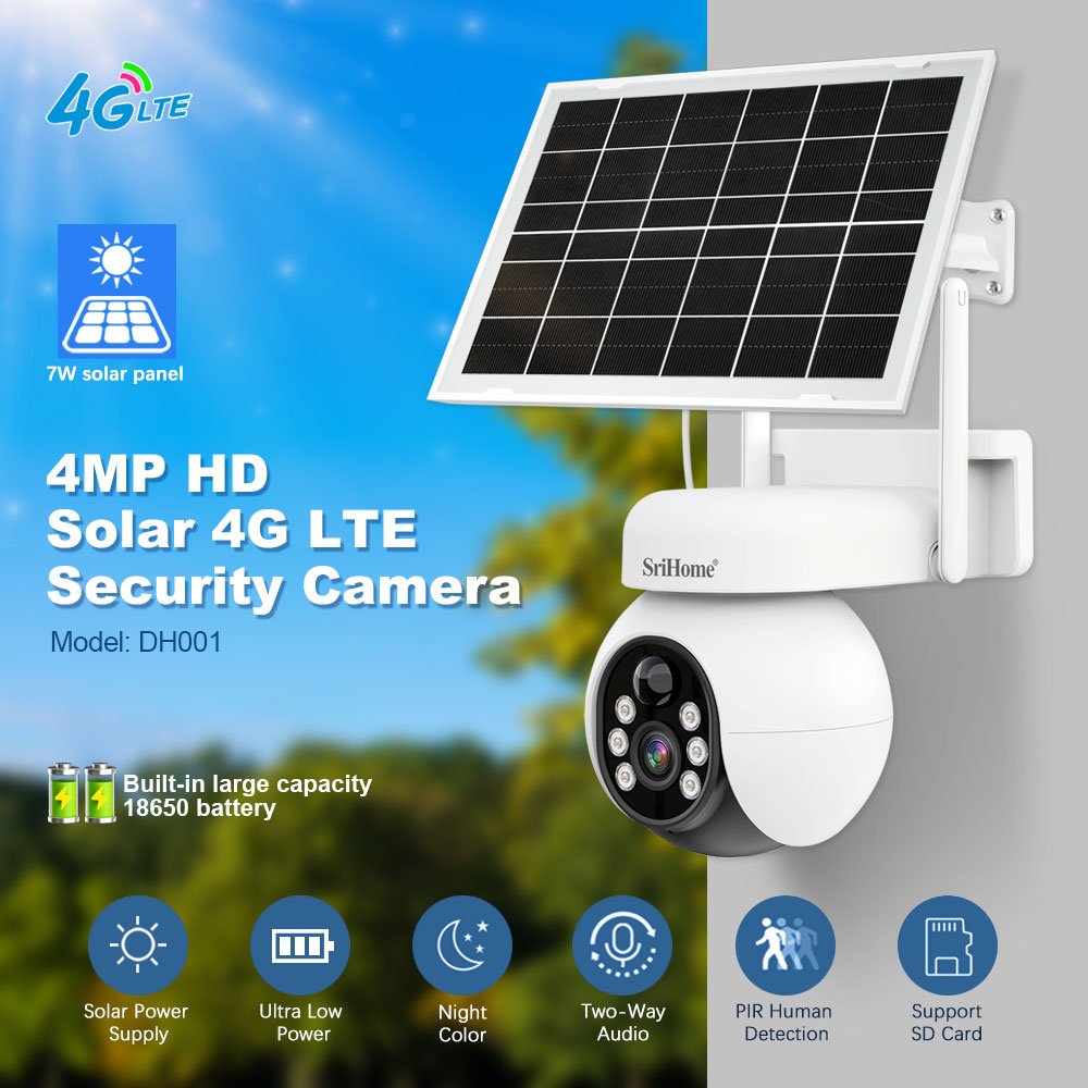 2024 4MP HD 4G Solar Camera Camera With Zoom Bidirectional Audio Remote Monitoring System PIR Security CCTV System