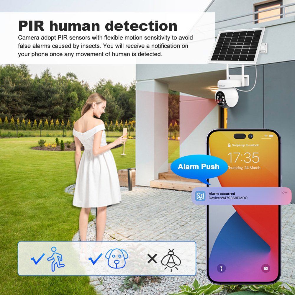 2024 4MP HD 4G Solar Camera Camera With Zoom Bidirectional Audio Remote Monitoring System PIR Security CCTV System