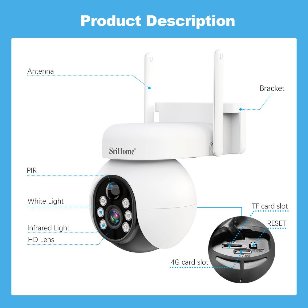 2024 4MP HD 4G Solar Camera Camera With Zoom Bidirectional Audio Remote Monitoring System PIR Security CCTV System