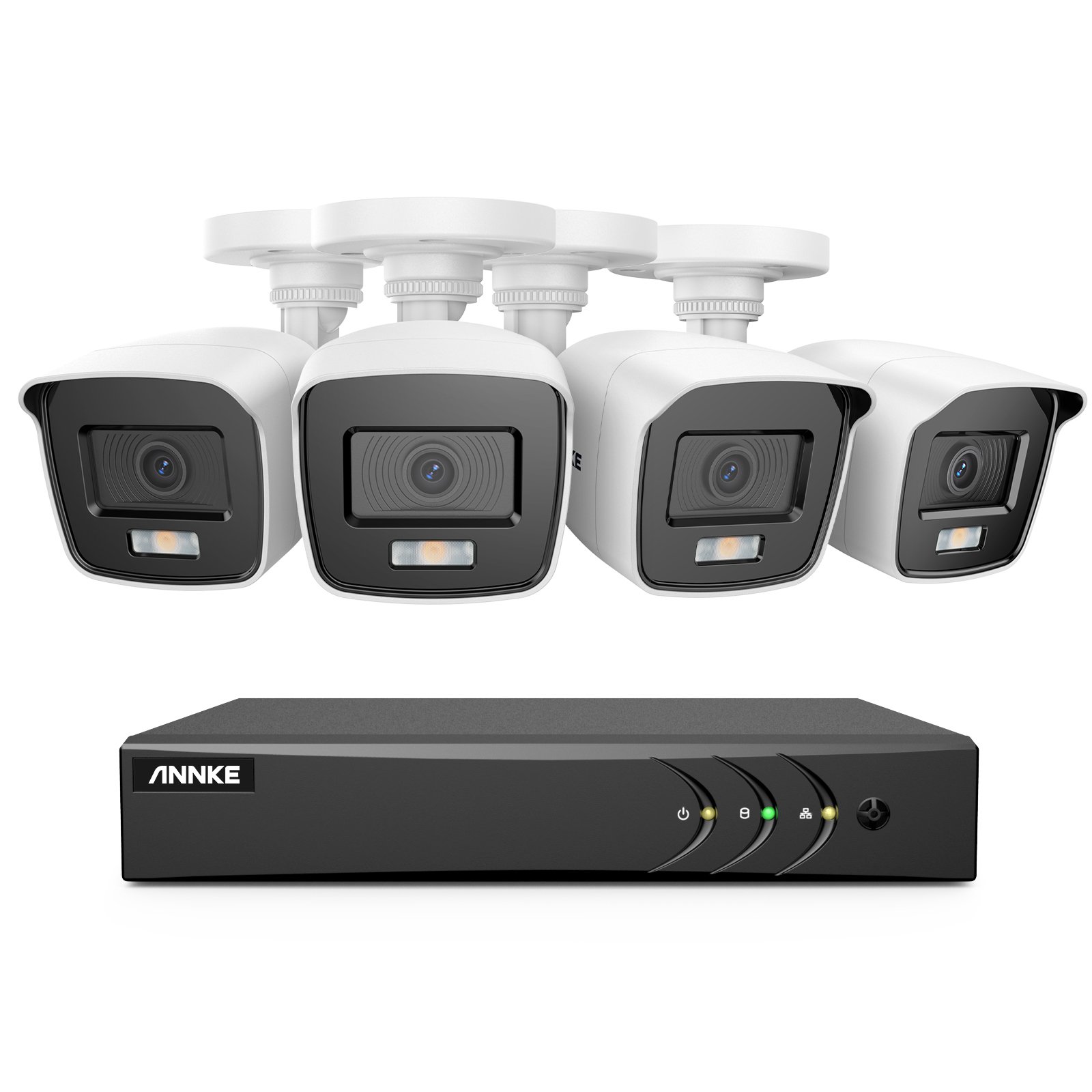 ANNKE NightChroma 8-Channel 5MP H.265+ DVR Surveillance System with 4 Outdoor 2MP Waterproof CCTV Security Bullet Camera