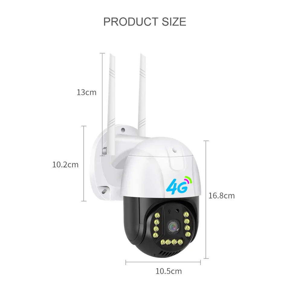 3MP 4G Network Two Way Audio 12 Lights Outdoor Surveillance V380 Home Smart Cameras De Seguridad