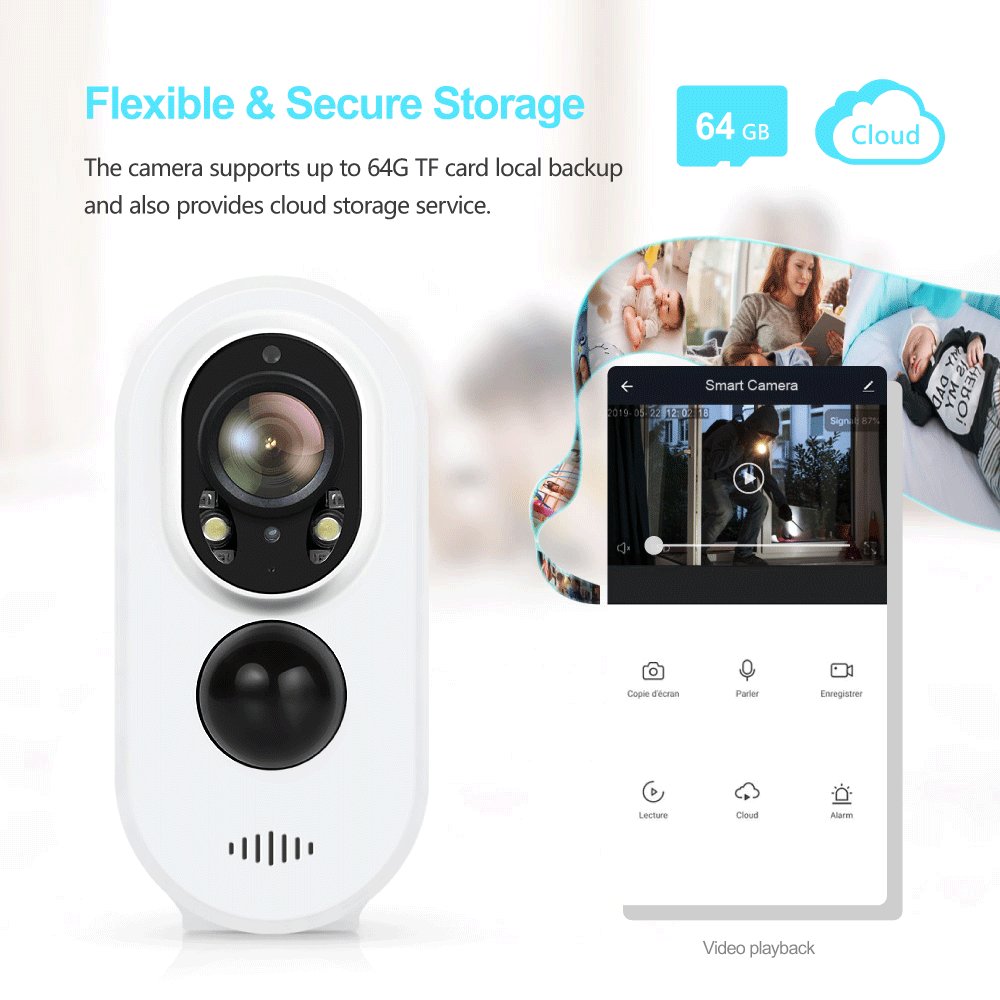 New Tuya Smart 3.0MP Low Power WiFi HD Waterproof Battery Solar Camera With Double Lights PST-SDW-2-S