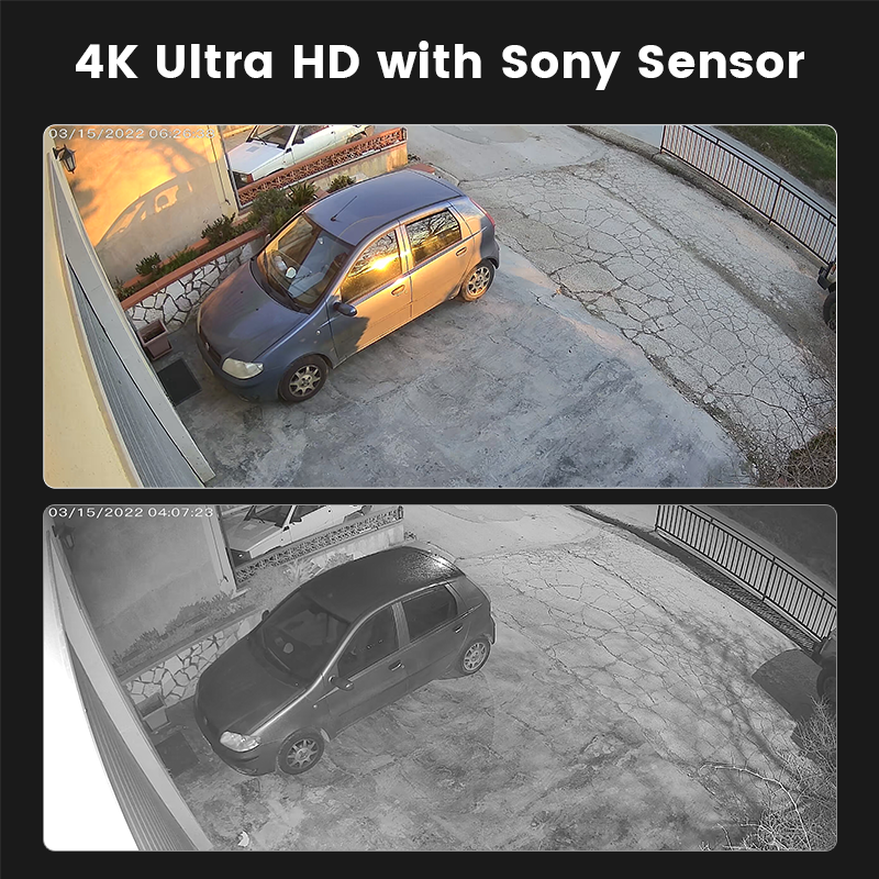 8MP 4K Ultra HD 4ch poe cctv surveillance system human &vehicle detection POE nvr kit IP bullet cctv security camera system