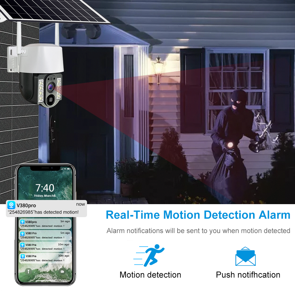 Wireless outdoor solar power surveillance ptz camera with wifi or 3G/4G/Sim Card Cctv security Camera security camera system