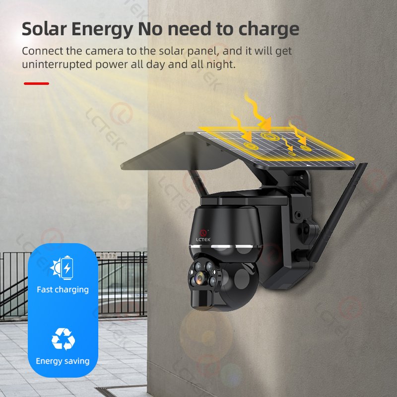 LCLCTEK WIFI Solar Powered battery security camera Outdoor Waterproof PIR Motion detection P2P wireless cctv system
