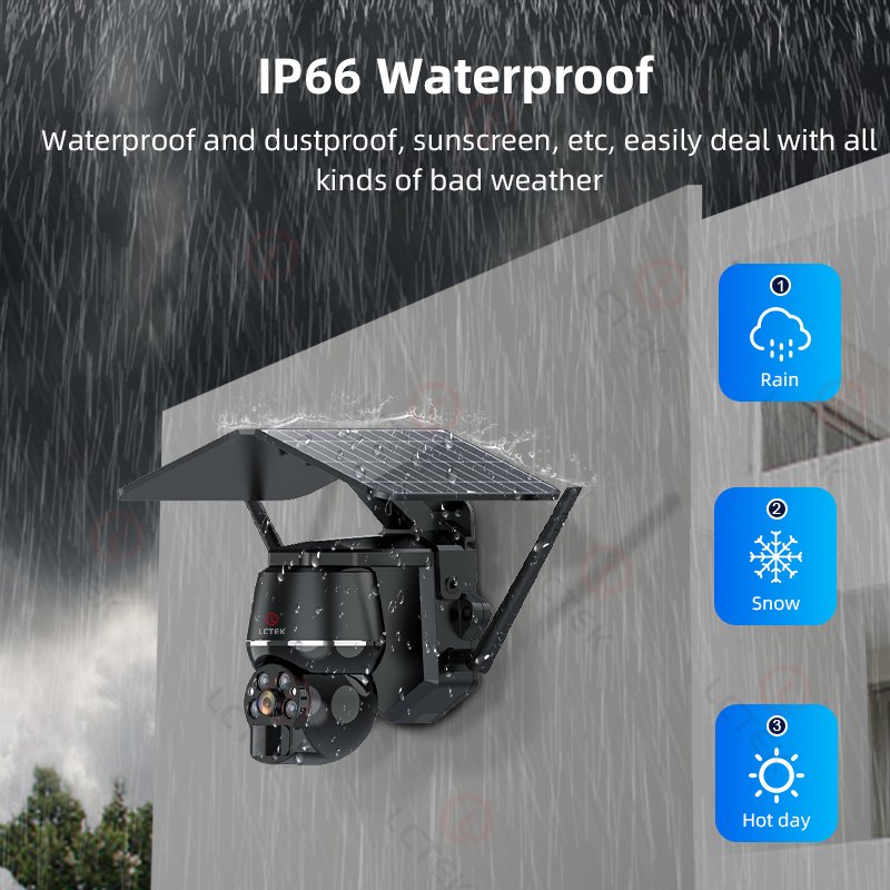 LCLCTEK WIFI Solar Powered battery security camera Outdoor Waterproof PIR Motion detection P2P wireless cctv system