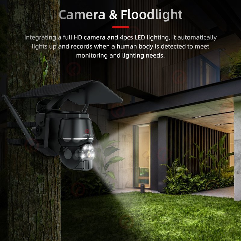 LCLCTEK WIFI Solar Powered battery security camera Outdoor Waterproof PIR Motion detection P2P wireless cctv system