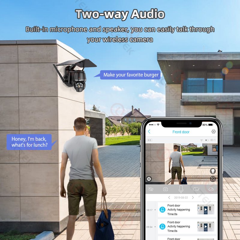 LCLCTEK WIFI Solar Powered battery security camera Outdoor Waterproof PIR Motion detection P2P wireless cctv system