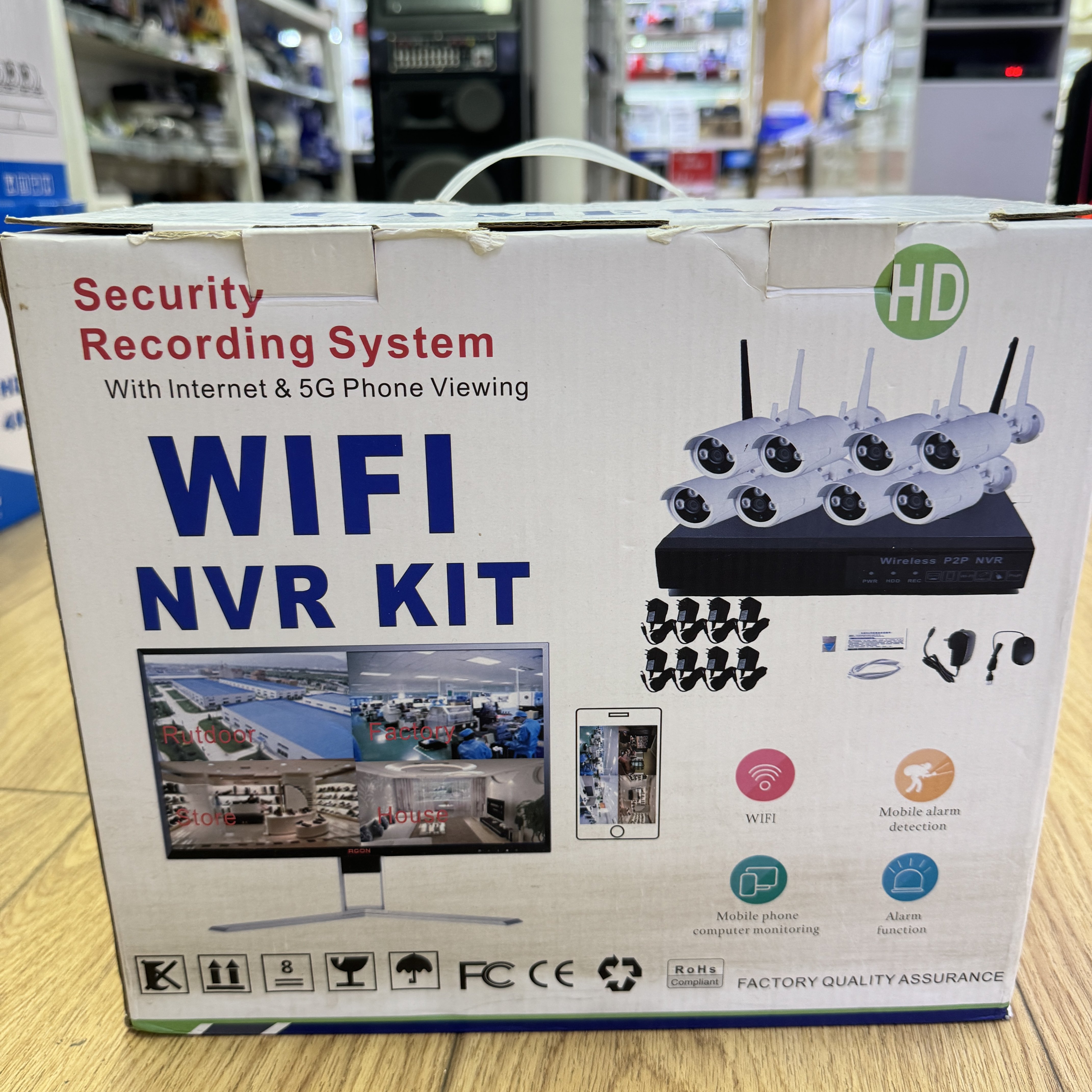 HD Wifi Security Camera Full Color Double Intercom Surveillance Camera with DVR Video Recorder Monitoring Kit CCTV Camera System