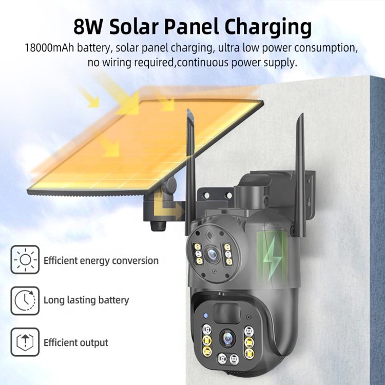 6MP HD pixel Solar Panel 4G CCTV security Camera full view monitor for outdoor camera for home security
