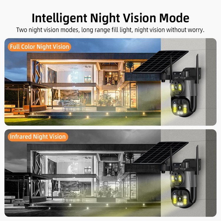6MP HD pixel Solar Panel 4G CCTV security Camera full view monitor for outdoor camera for home security